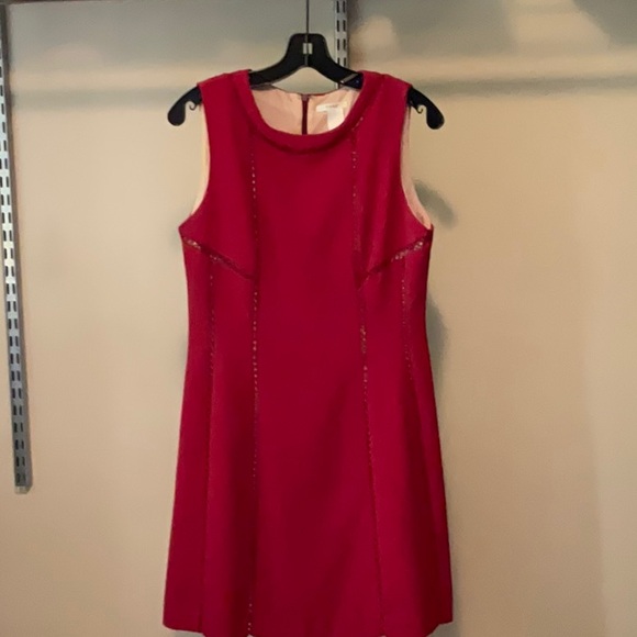 Crimson Red Sleeveless Dress - Esley Collection,Medium - Picture 5 of 5